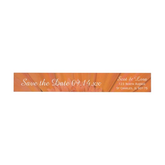 Orange Gerber Daisy Wedding Save the Date (Person)