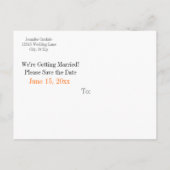 Orange Gerber Daisy Wedding Save the Date Cards Ankündigungspostkarte (Rückseite)