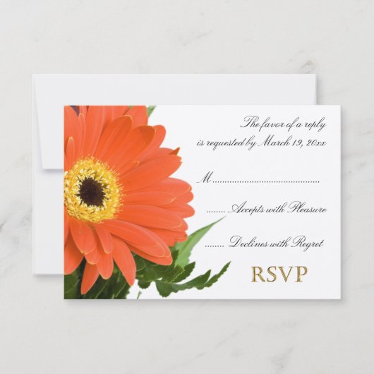 Orange Gerber Wedding RSVP (Vorderseite)