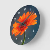 Orange Gerbera Acrylic Wanduhr (Winkel)