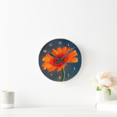 Orange Gerbera Acrylic Wanduhr (Zuhause)