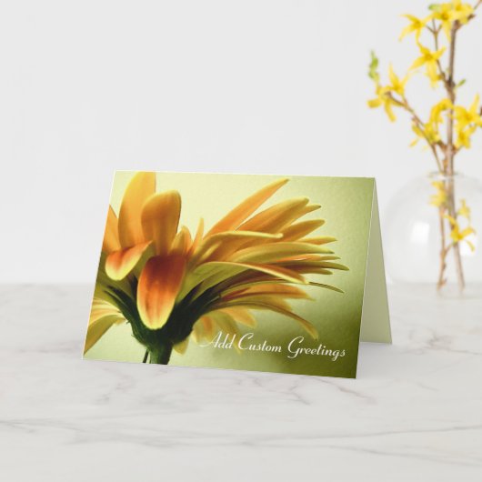 Orange Gerbera Blume mit/ Benutzerdefinierte Textg Karte (Gelbe Blume)
