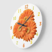Orange Gerbera Daisies Clock Große Wanduhr (Winkel)