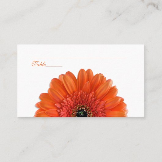 Orange Gerbera Daisy Besondere Anlass Platzkarten (Vorderseite)
