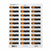 Orange Gerbera Daisy Black & White Scroll (Vorne)