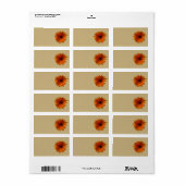 Orange Gerbera Daisy Blank Wedding Address Labels Adressaufkleber (Vorne)