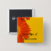 orange gerbera daisy Blume Knöpfe. Button (Vorne & Hinten)