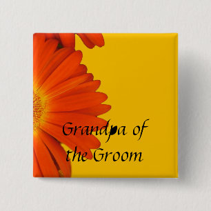 orange gerbera daisy Blume Knöpfe. Button