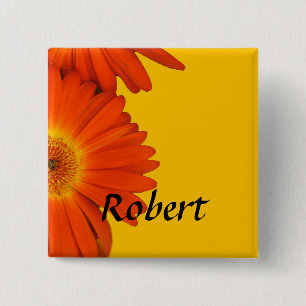 orange gerbera daisy Blume Knöpfe. Button