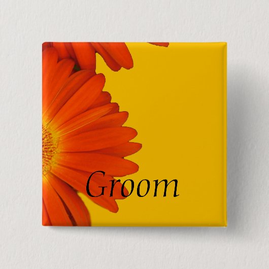 orange gerbera daisy Blume Knöpfe. Button (Vorderseite)