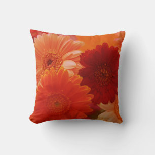 Orange Gerbera Daisy Blume Throw Kissen