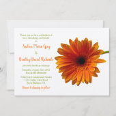 Orange Gerbera Daisy Blume Wedding Einladung (Vorderseite)