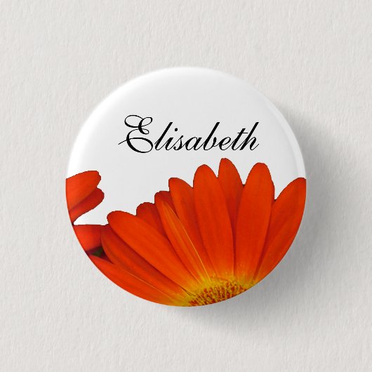 orange Gerbera-Daisy-Blumenknöpfe Button (Vorderseite)