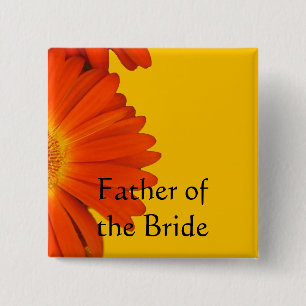 orange Gerbera-Daisy-Blumenknöpfe. Button