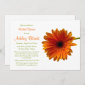 Orange Gerbera Daisy Bridal Dusche Einladung (Vorne/Hinten)
