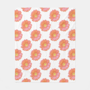 Orange gerbera daisy fleecedecke