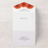 Orange Gerbera Daisy Floral Wedding RSVP All In One Einladung (Außenbereich)