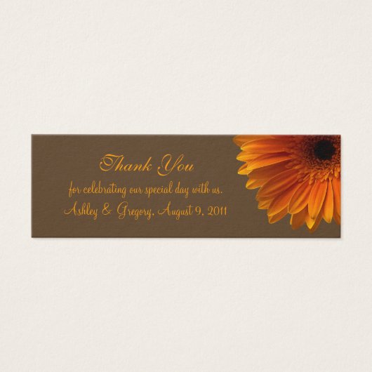 Orange Gerbera Daisy Gastgeschenk Hochzeit Tag (Vorderseite)