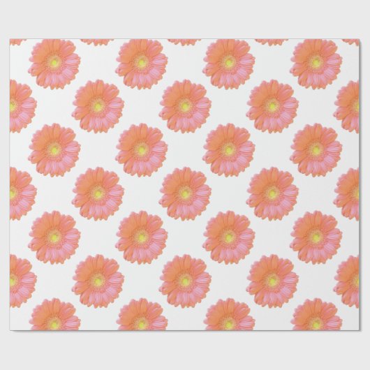 Orange gerbera daisy geschenkpapier (Flach)