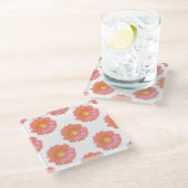 Orange gerbera daisy glasuntersetzer (Schrägansicht)