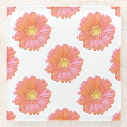 Orange gerbera daisy glasuntersetzer (Vorderseite)