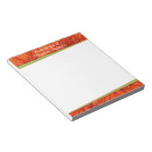 Orange Gerbera Daisy Green Personalisiert Notepad Notizblock (angewinkelt)