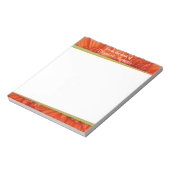 Orange Gerbera Daisy Green Personalisiert Notepad Notizblock (Rotiert)
