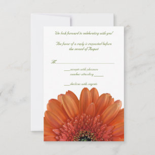 Orange Gerbera-Daisy-Hochzeits-Antwort RSVP-Karte RSVP Karte