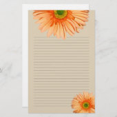 Orange Gerbera Daisy Lined Personal Writer Paper Briefpapier (Vorne/Hinten)