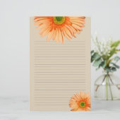 Orange Gerbera Daisy Lined Personal Writer Paper Briefpapier (Stehend Vorderseite)