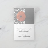 Orange Gerbera Daisy mit Schwarz-Weiß-Rollen Dankeskarte (Innenseite)