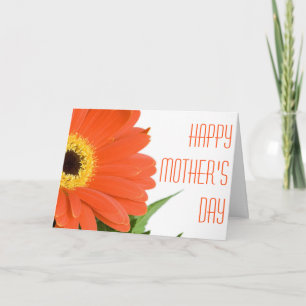 Orange Gerbera Daisy Mother's Day Card Karte