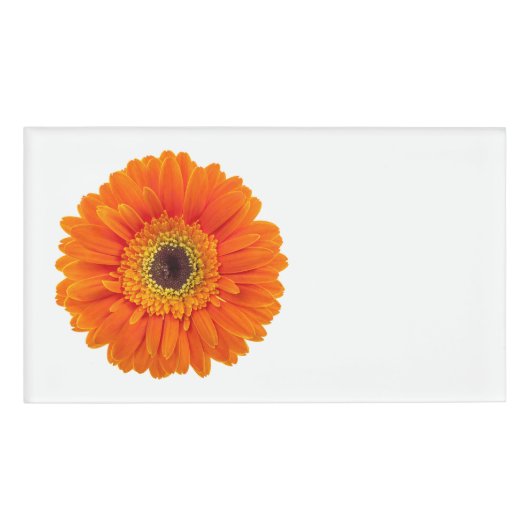 Orange Gerbera Daisy Namenschild (Vorderseite)