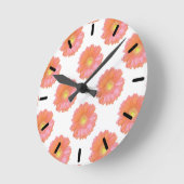 Orange gerbera daisy runde wanduhr (Winkel)