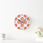 Orange gerbera daisy runde wanduhr (Zuhause)