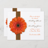 Orange Gerbera Daisy Save the Date Card (Vorne/Hinten)