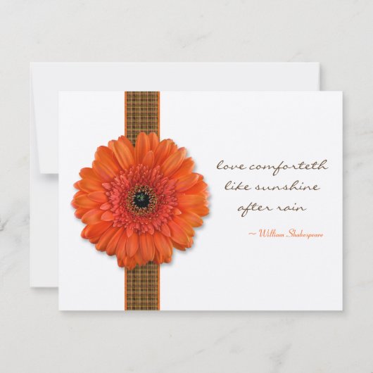 Orange Gerbera Daisy Save the Date Card (Rückseite)