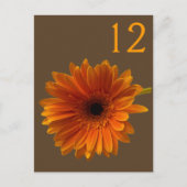 Orange Gerbera Daisy Tischnummer Card (Vorderseite)