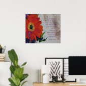 Orange Gerbera Daisy und Inner Beauty Poster (Heimbüro)