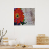 Orange Gerbera Daisy und Inner Beauty Poster (Küche)