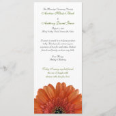 Orange Gerbera Daisy Wedding Program Programm (Vorderseite)