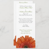 Orange Gerbera Daisy Wedding Program Programm (Vorne/Hinten)