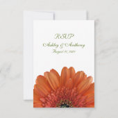 Orange Gerbera Daisy Wedding Reply RSVP Card Karte (Rückseite)