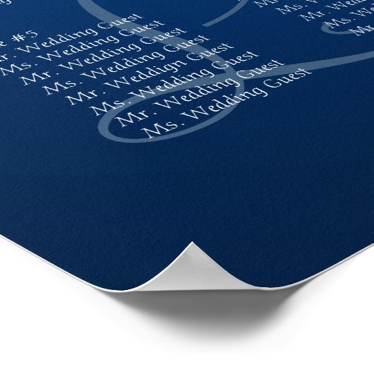 Orange Gerbera Daisy Wedding Seating Chart Poster (Ecke)