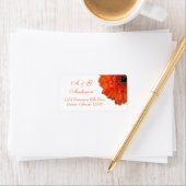 Orange Gerbera Daisy White Wedding Address Labels Adressaufkleber (Insitu)