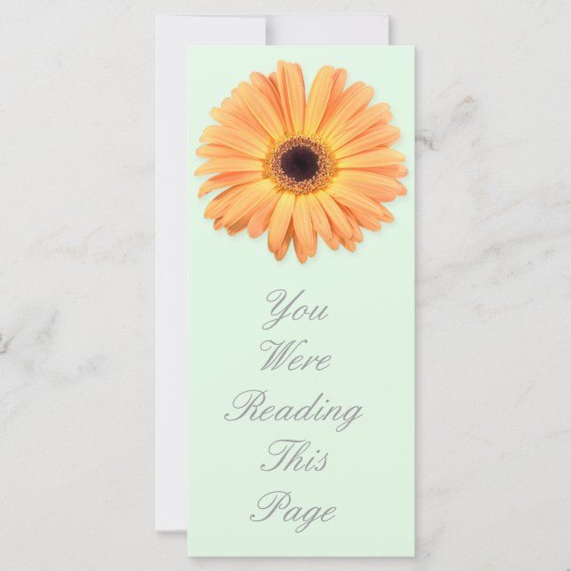 Orange Gerbera Lesezeichen Template (Vorderseite)