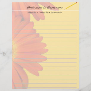 orange Gerbera-Margeriten-Blumen Briefbogen