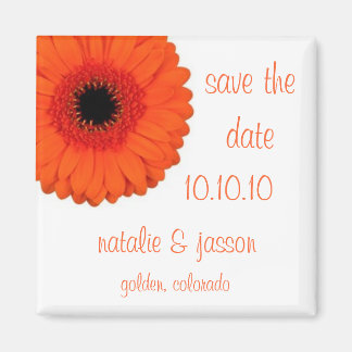 Orange Gerbera Save the Date Magnet