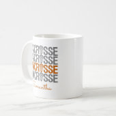 Orange gereizte Lacrosse Word Kaffeetasse (Vorderseite Links)