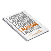 Orange gereizte Lacrosse Word Notizblock (Rechte Seite)
